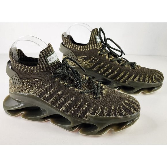 M D Trend Shoes Mens Size 7 Green Gold Lace Up Athletic...